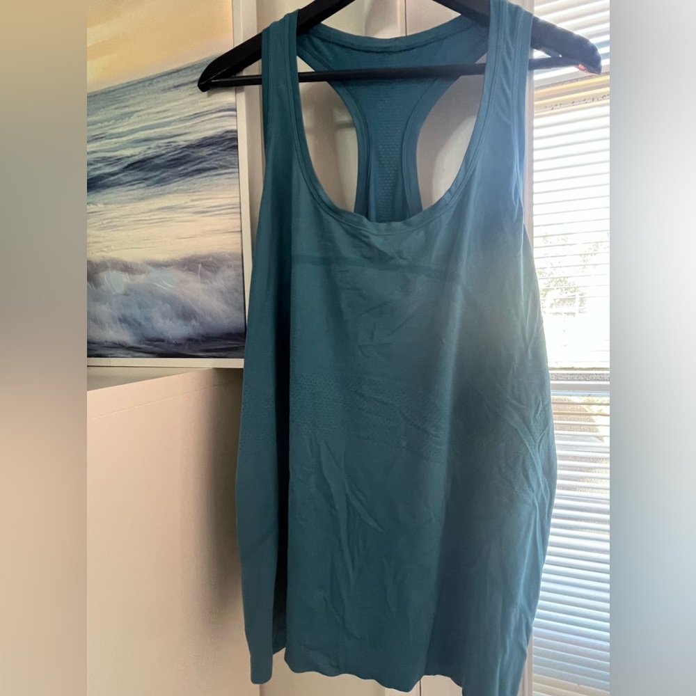 Swiftly racerback full length tank size 20 capri/capture blue